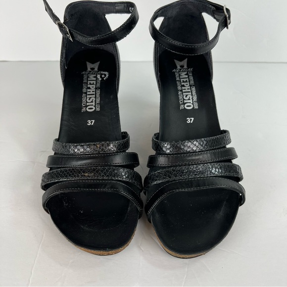 Mephisto Air Relax Wedge Ankle Strap Faux Snakeskin Leather Sandal size 37/7 - Picture 8 of 14